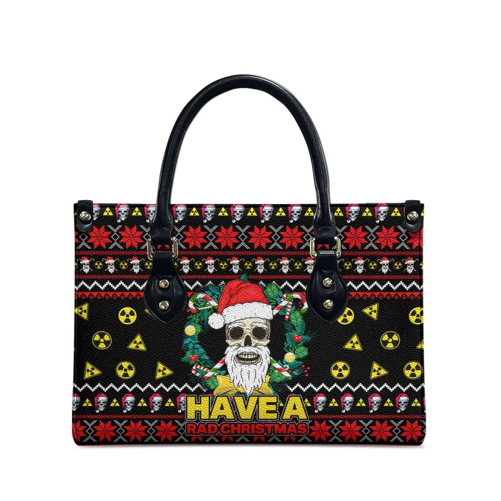 Skull Have A Rad Christmas Leather Bag Xmas Holiday Patterns - Wonder Print Shop