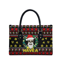 Skull Have A Rad Christmas Leather Bag Xmas Holiday Patterns - Wonder Print Shop