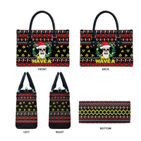 Skull Have A Rad Christmas Leather Bag Xmas Holiday Patterns - Wonder Print Shop