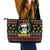 Skull Have A Rad Christmas Leather Tote Bag Xmas Holiday Patterns - Wonder Print Shop