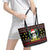 Skull Have A Rad Christmas Leather Tote Bag Xmas Holiday Patterns - Wonder Print Shop