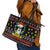 Skull Have A Rad Christmas Leather Tote Bag Xmas Holiday Patterns - Wonder Print Shop