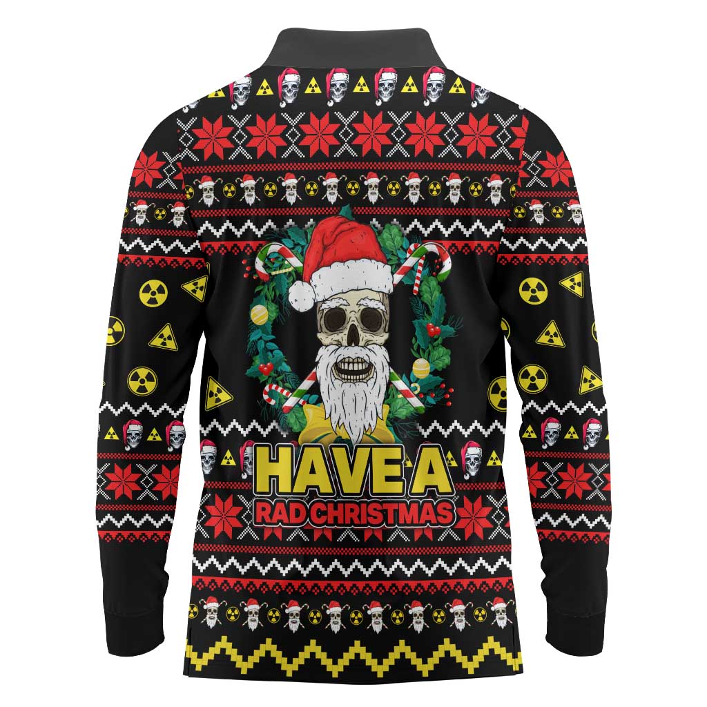 Skull Have A Rad Christmas Long Sleeve Polo Shirt Xmas Holiday Patterns - Wonder Print Shop