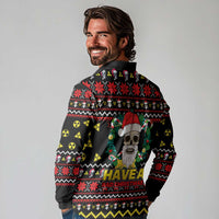 Skull Have A Rad Christmas Long Sleeve Polo Shirt Xmas Holiday Patterns - Wonder Print Shop