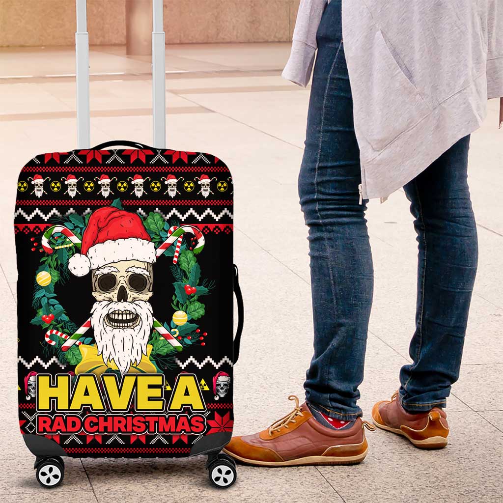 Skull Have A Rad Christmas Luggage Cover Xmas Holiday Patterns - Wonder Print Shop