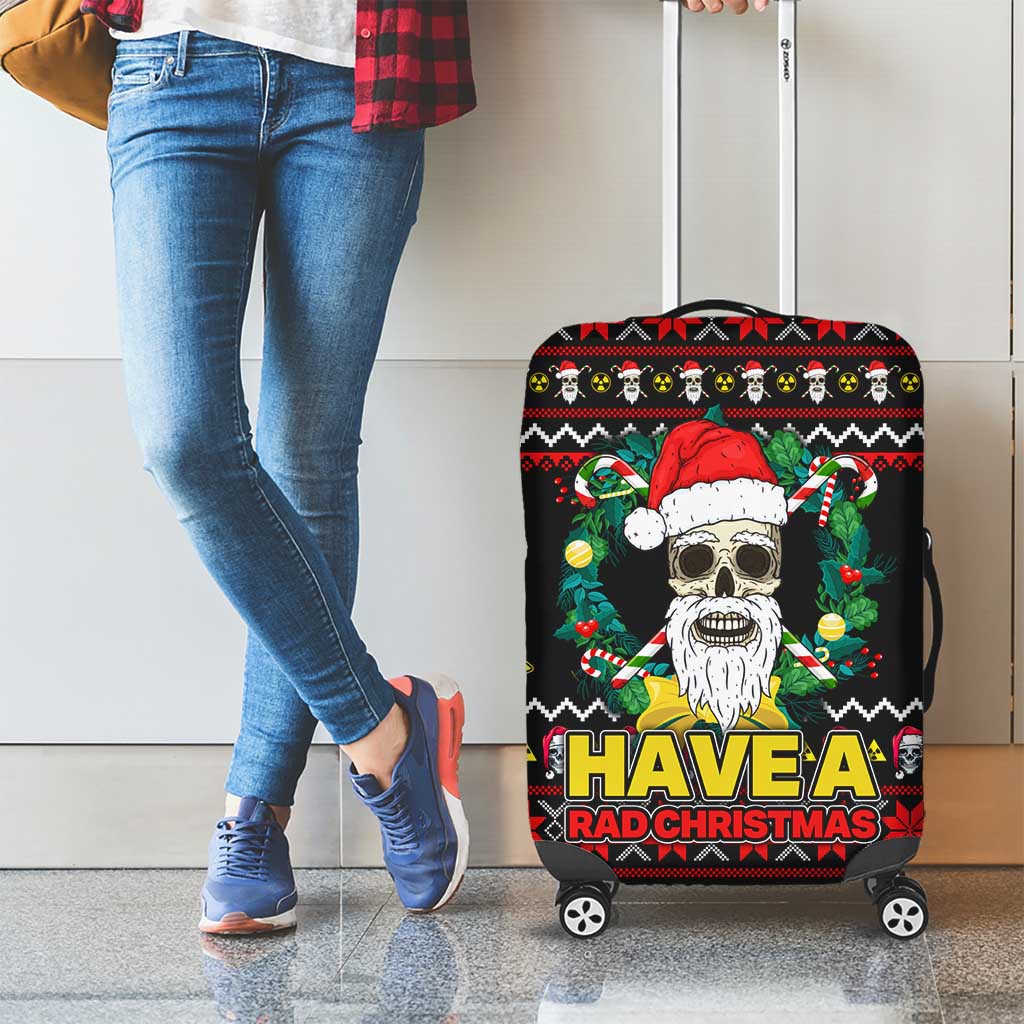 Skull Have A Rad Christmas Luggage Cover Xmas Holiday Patterns - Wonder Print Shop