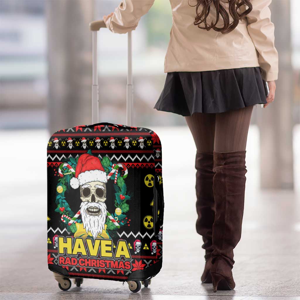 Skull Have A Rad Christmas Luggage Cover Xmas Holiday Patterns - Wonder Print Shop
