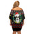 Skull Have A Rad Christmas Off Shoulder Short Dress Xmas Holiday Patterns - Wonder Print Shop