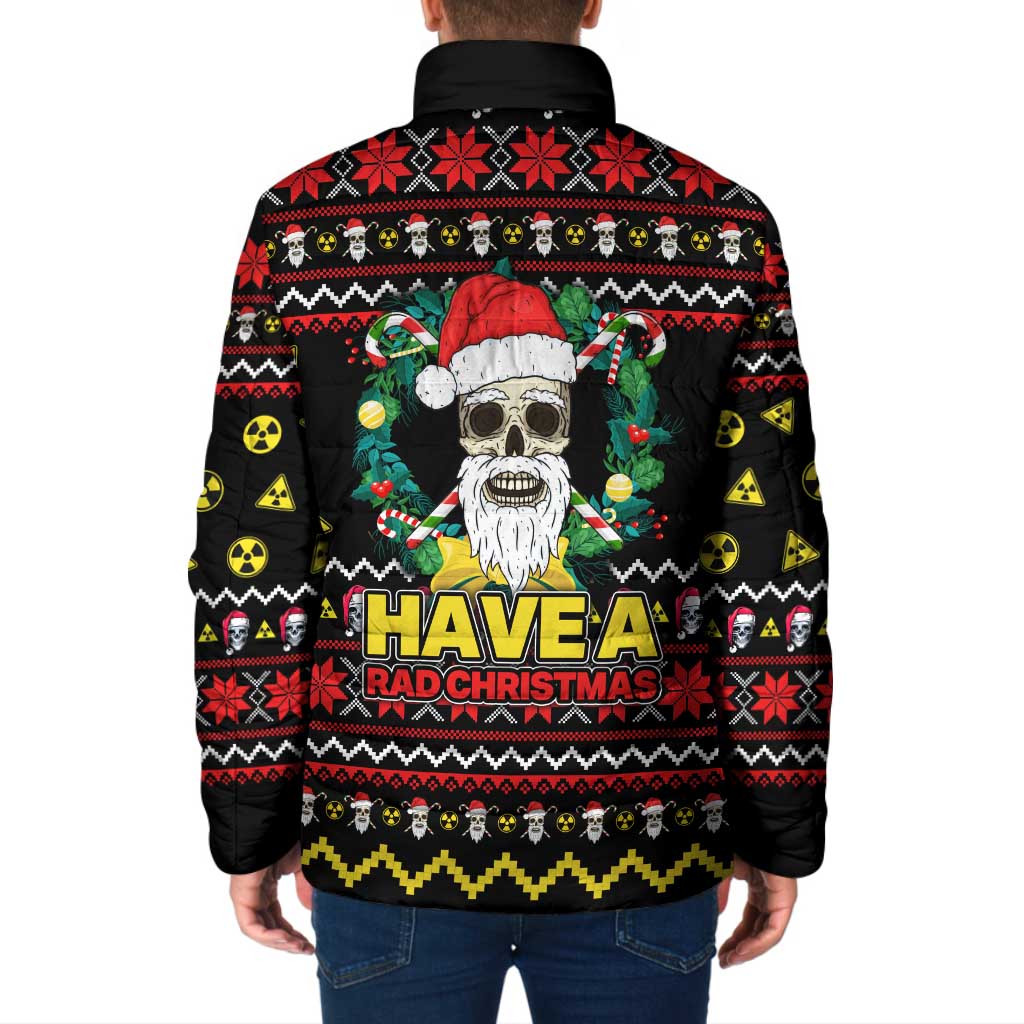 Skull Have A Rad Christmas Padded Jacket Xmas Holiday Patterns - Wonder Print Shop