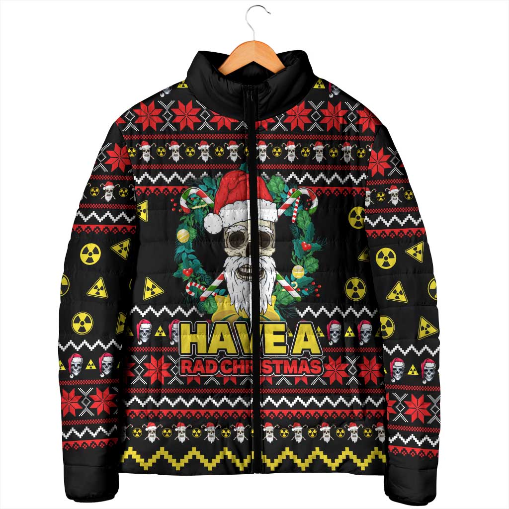 Skull Have A Rad Christmas Padded Jacket Xmas Holiday Patterns - Wonder Print Shop
