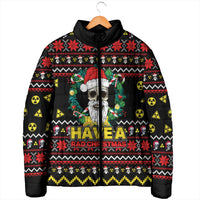 Skull Have A Rad Christmas Padded Jacket Xmas Holiday Patterns - Wonder Print Shop