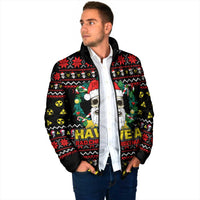 Skull Have A Rad Christmas Padded Jacket Xmas Holiday Patterns - Wonder Print Shop