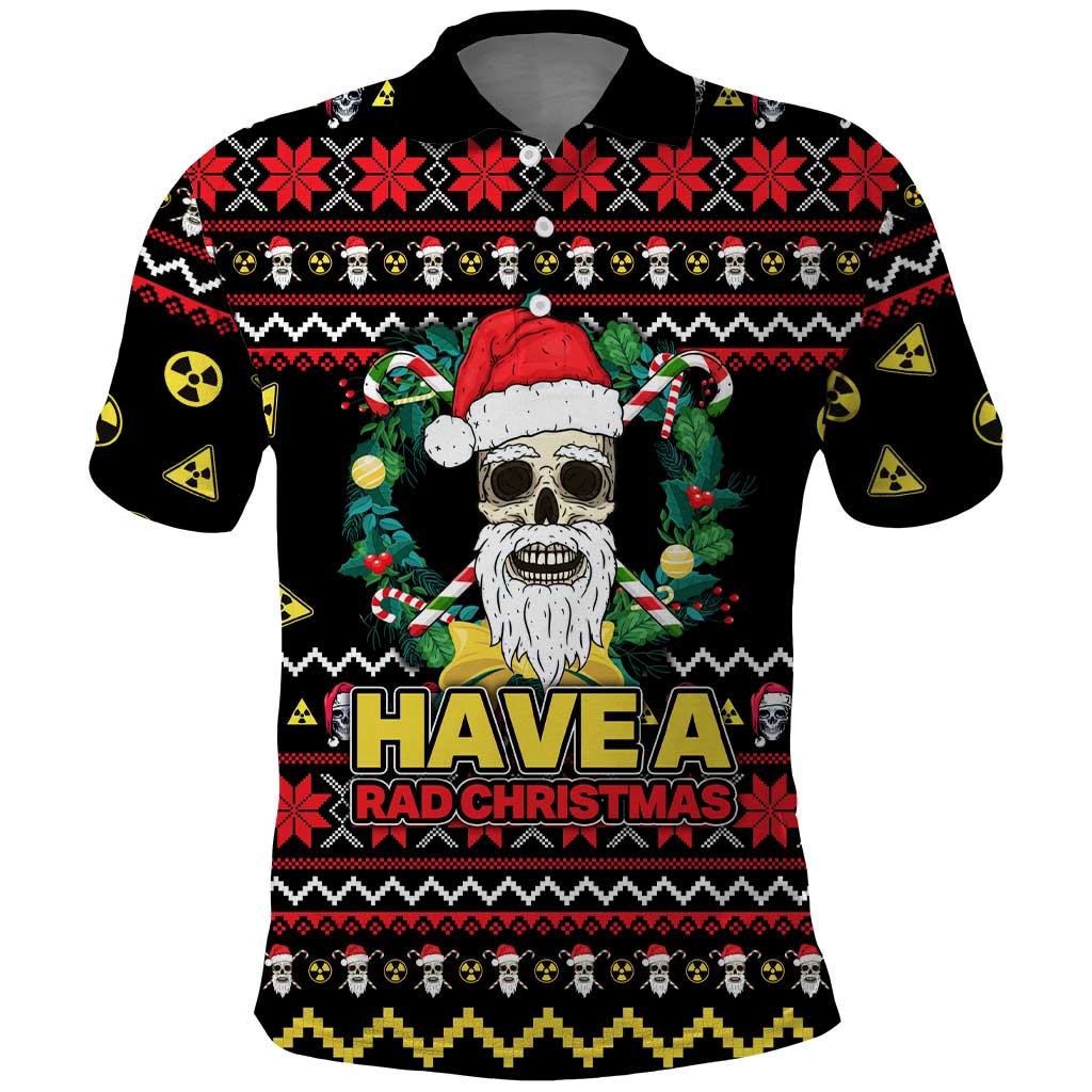 Skull Have A Rad Christmas Polo Shirt Xmas Holiday Patterns - Wonder Print Shop