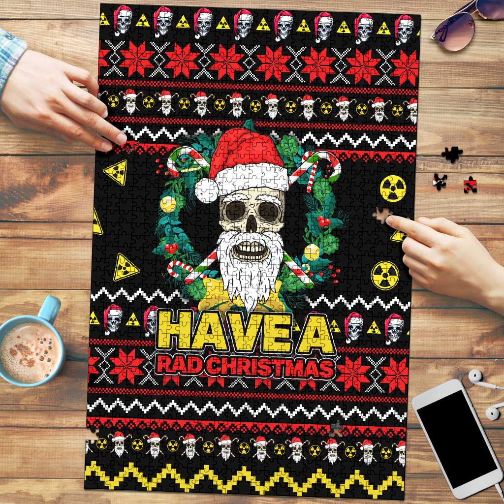 Skull Have A Rad Christmas Puzzle Xmas Holiday Patterns - Wonder Print Shop