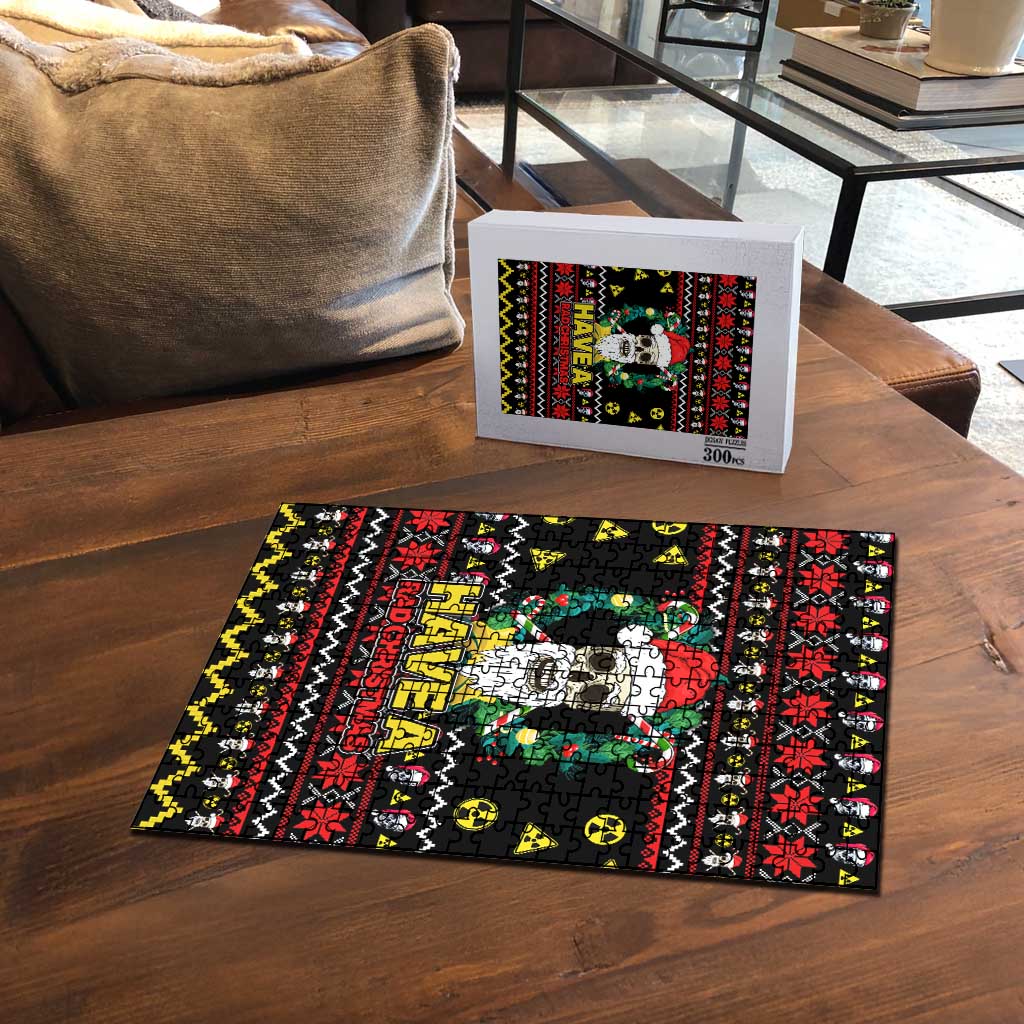 Skull Have A Rad Christmas Puzzle Xmas Holiday Patterns - Wonder Print Shop