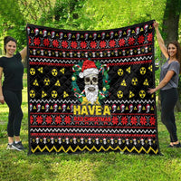 Skull Have A Rad Christmas Quilt Xmas Holiday Patterns - Wonder Print Shop