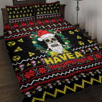 Skull Have A Rad Christmas Quilt Bed Set Xmas Holiday Patterns - Wonder Print Shop