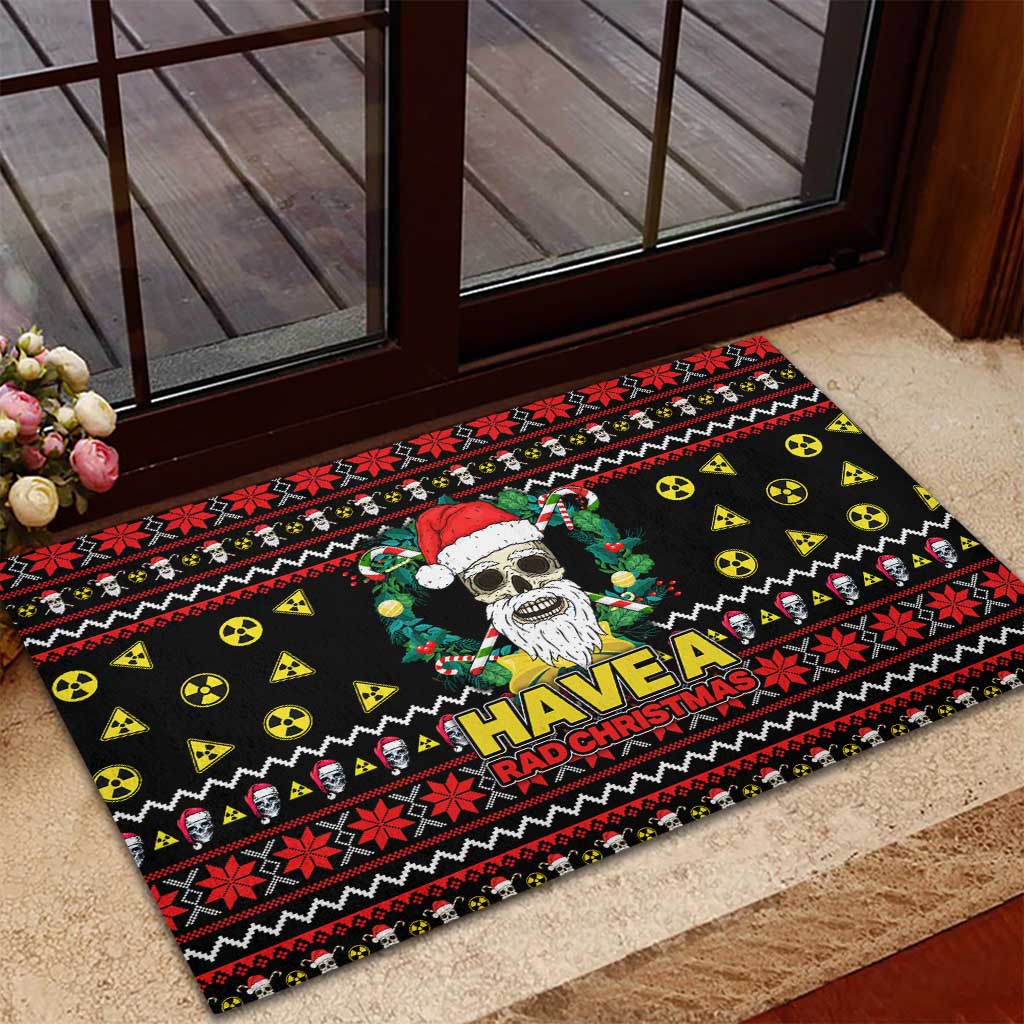 Skull Have A Rad Christmas Rubber Doormat Xmas Holiday Patterns - Wonder Print Shop