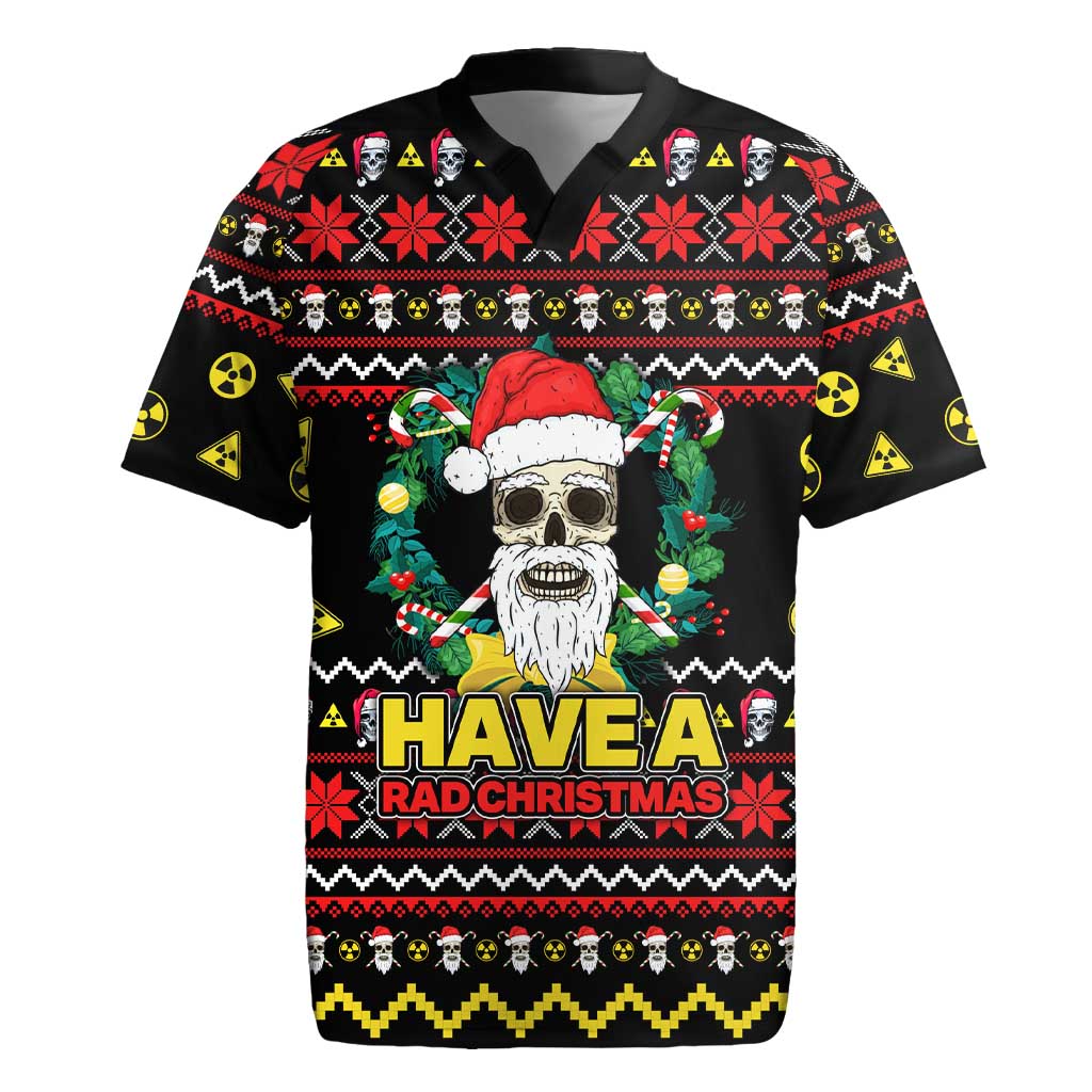 Skull Have A Rad Christmas Rugby Jersey Xmas Holiday Patterns - Wonder Print Shop