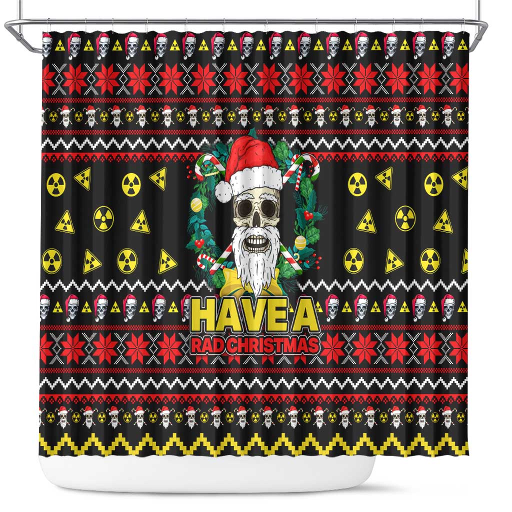Skull Have A Rad Christmas Shower Curtain Xmas Holiday Patterns - Wonder Print Shop