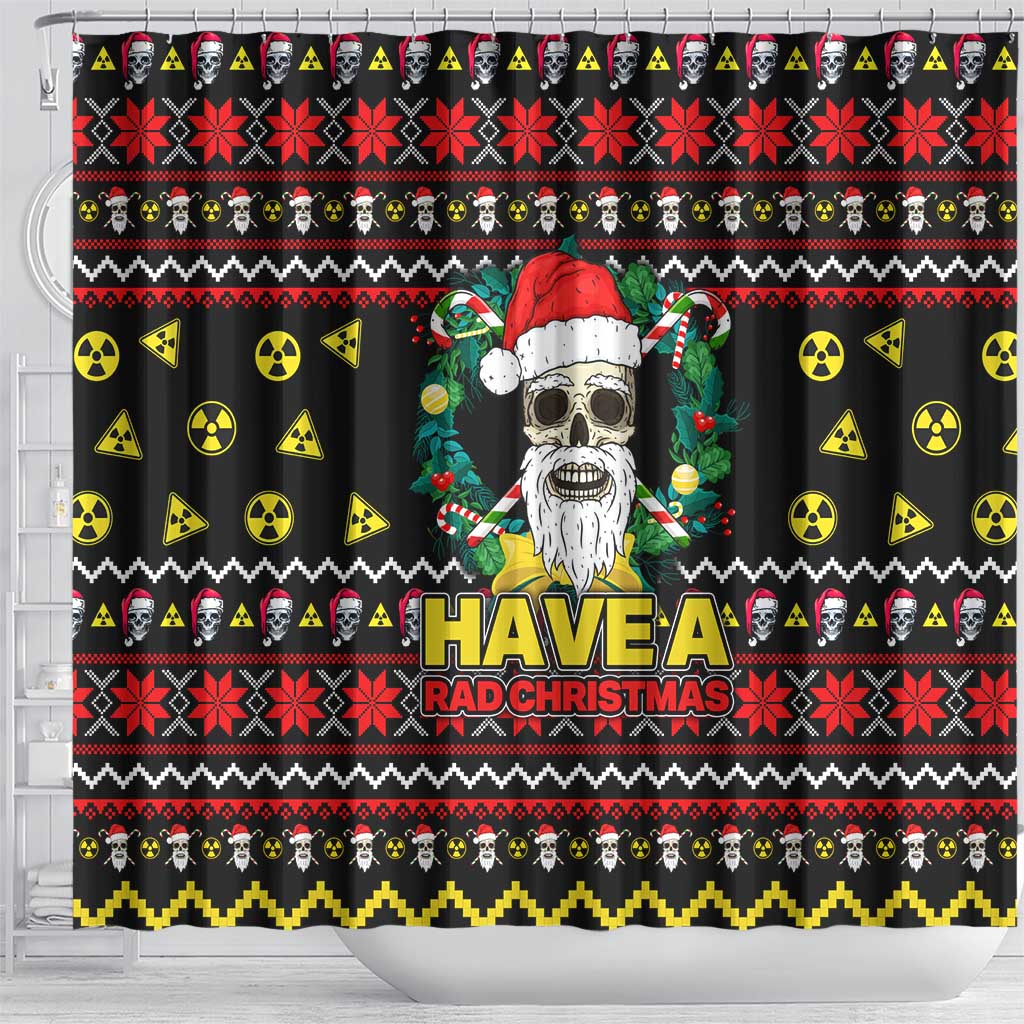 Skull Have A Rad Christmas Shower Curtain Xmas Holiday Patterns - Wonder Print Shop