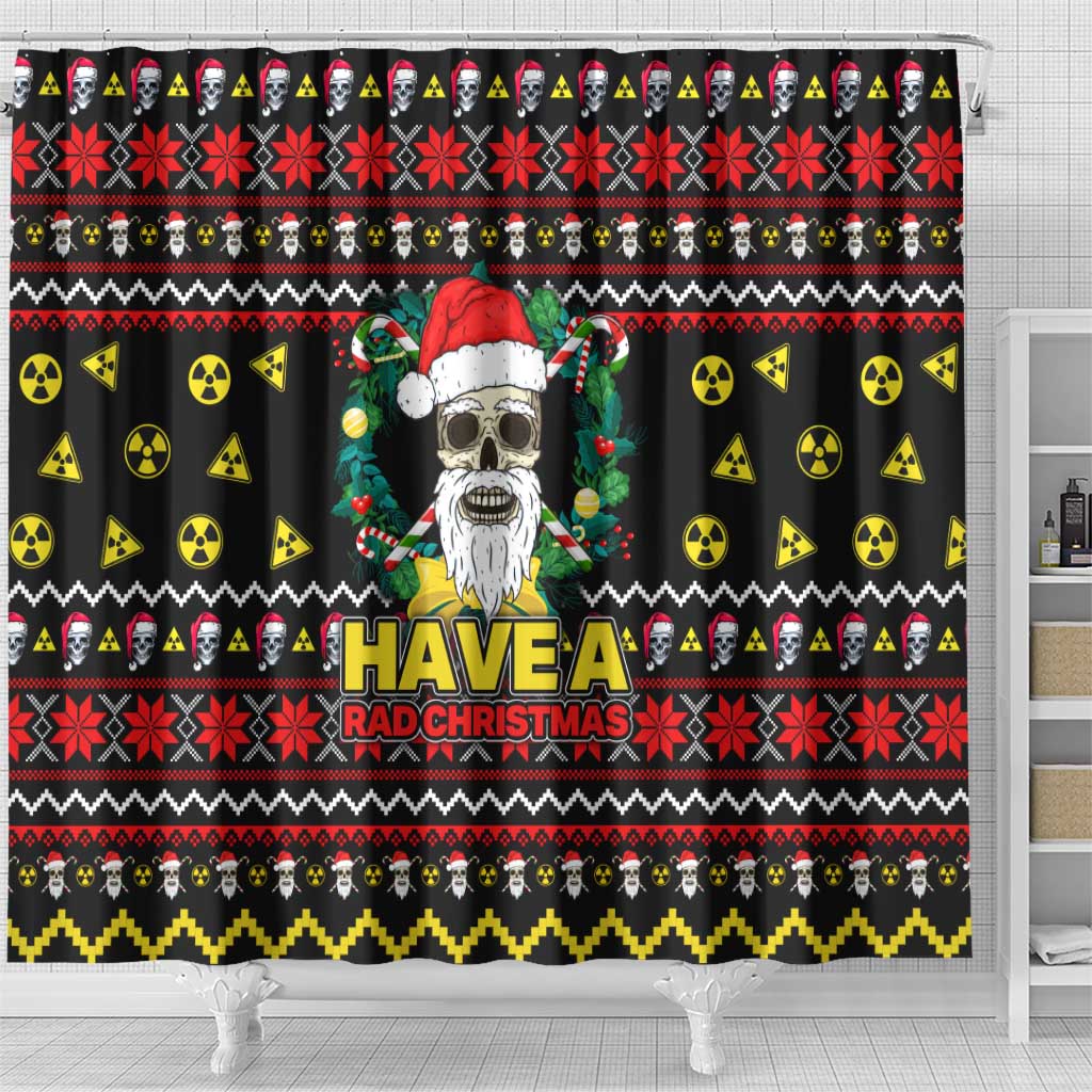 Skull Have A Rad Christmas Shower Curtain Xmas Holiday Patterns - Wonder Print Shop