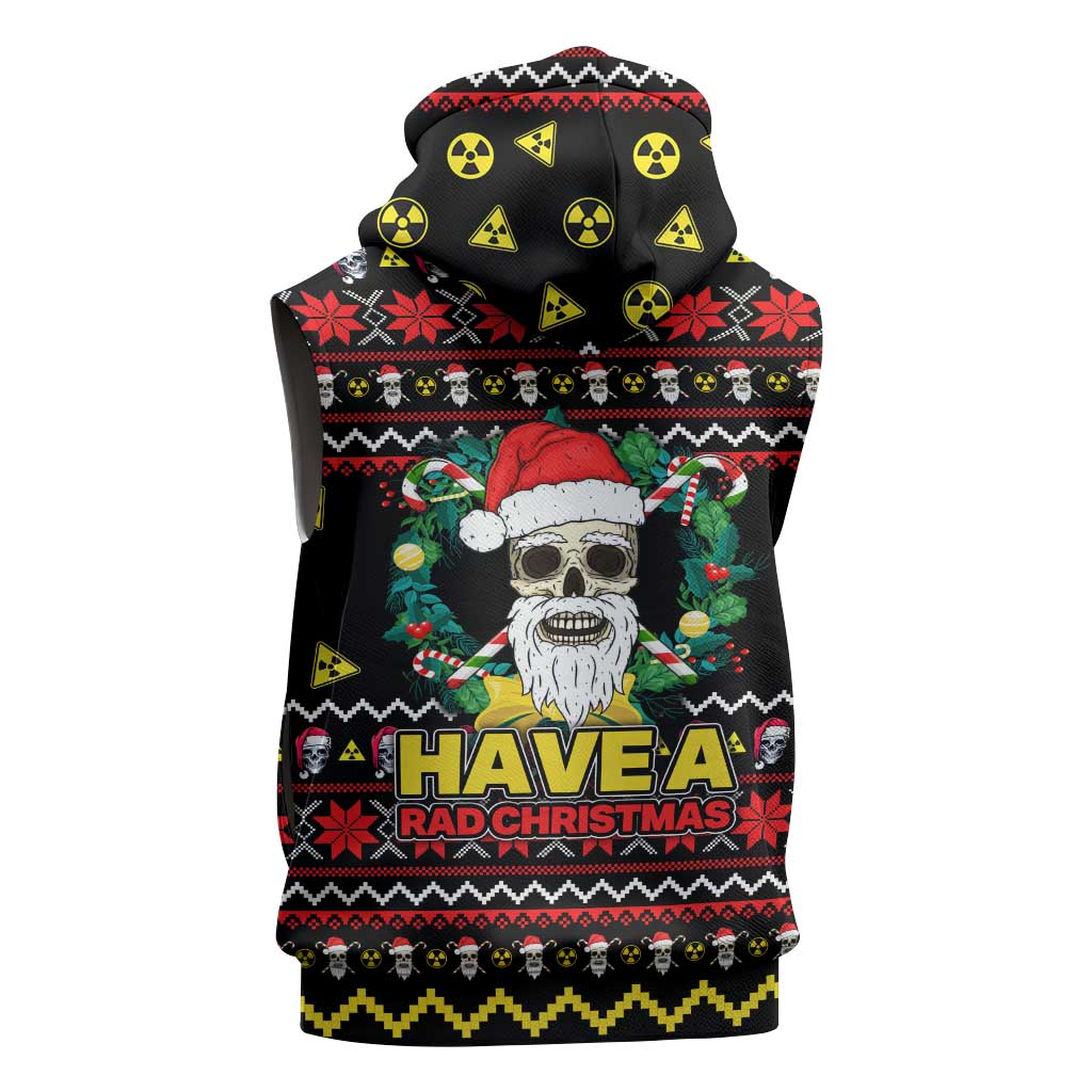 Skull Have A Rad Christmas Sleeveless Hoodie Xmas Holiday Patterns - Wonder Print Shop