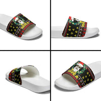 Skull Have A Rad Christmas Slide Sandals Xmas Holiday Patterns - Wonder Print Shop