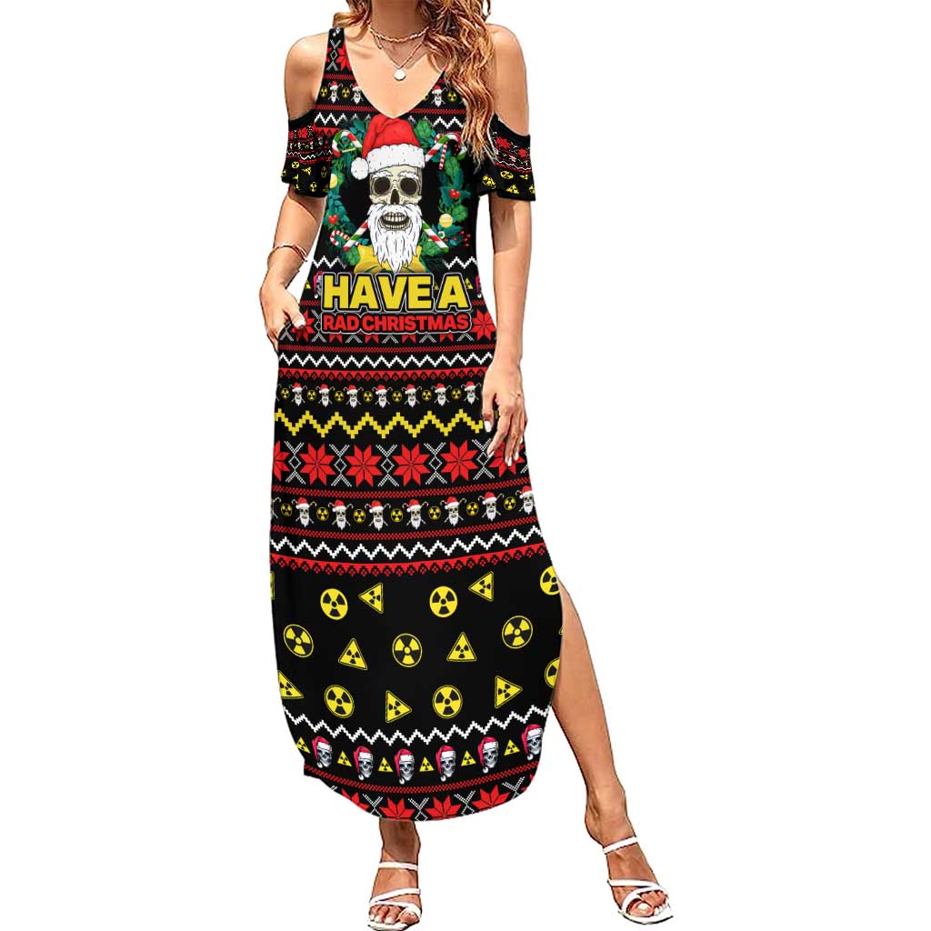 Skull Have A Rad Christmas Summer Maxi Dress Xmas Holiday Patterns - Wonder Print Shop