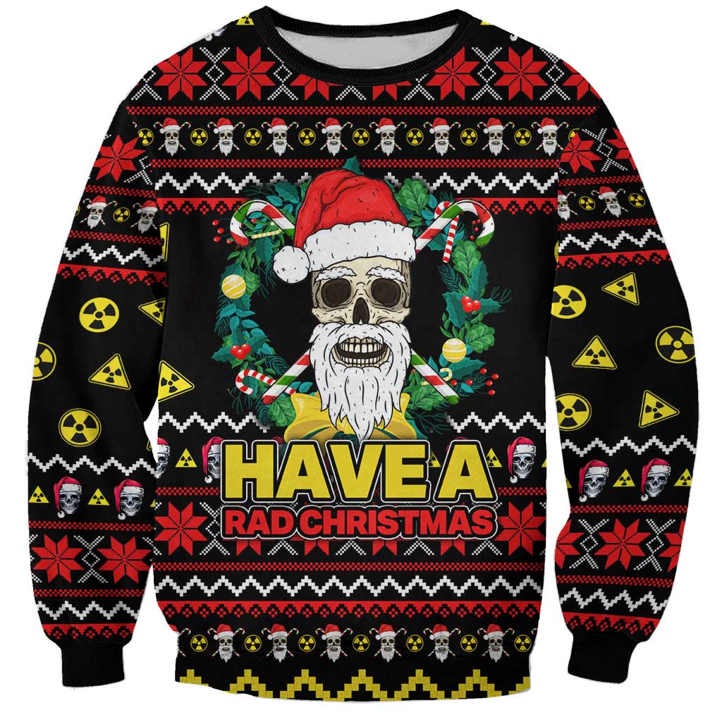 Skull Have A Rad Christmas Sweatshirt Xmas Holiday Patterns - Wonder Print Shop