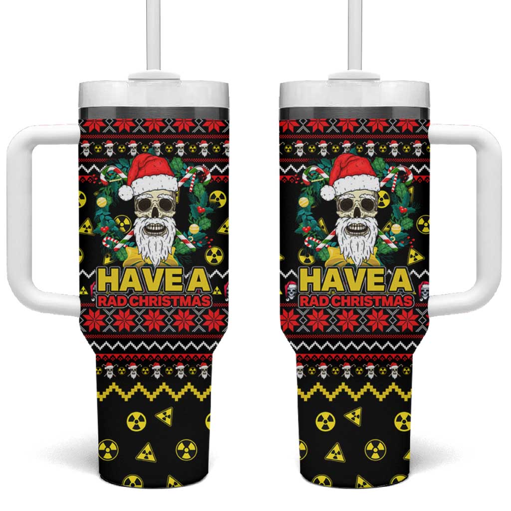 Skull Have A Rad Christmas Tumbler With Handle Xmas Holiday Patterns - Wonder Print Shop