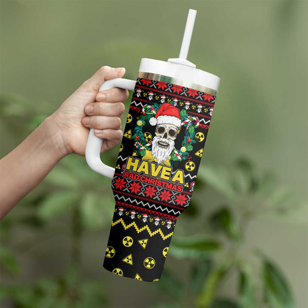 Skull Have A Rad Christmas Tumbler With Handle Xmas Holiday Patterns - Wonder Print Shop