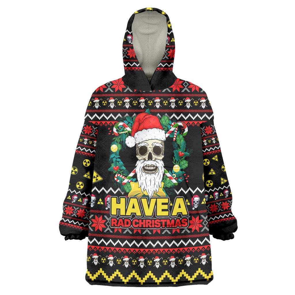 Skull Have A Rad Christmas Wearable Blanket Hoodie Xmas Holiday Patterns - Wonder Print Shop