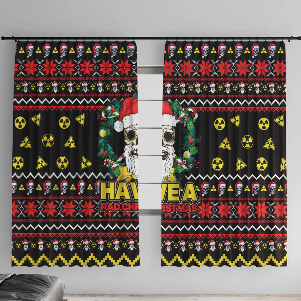 Skull Have A Rad Christmas Window Curtain Xmas Holiday Patterns - Wonder Print Shop