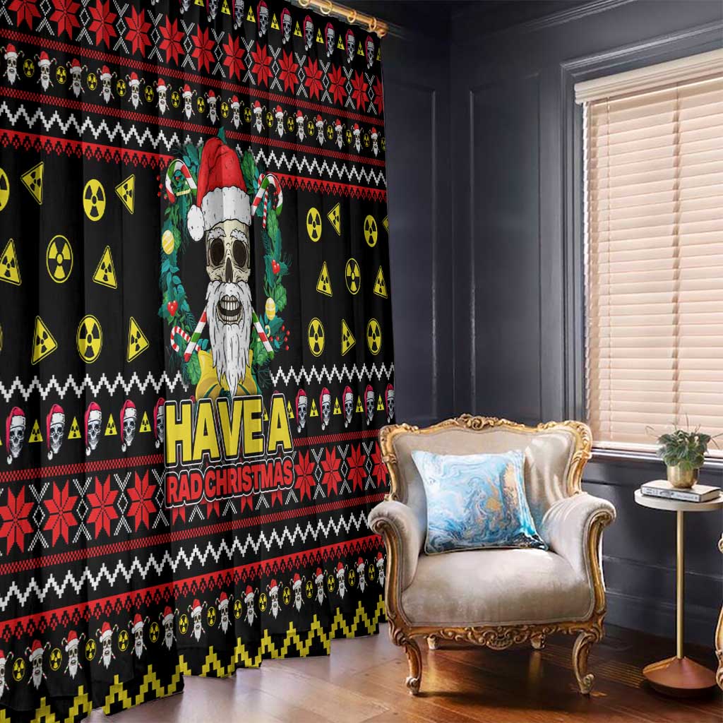 Skull Have A Rad Christmas Window Curtain Xmas Holiday Patterns - Wonder Print Shop
