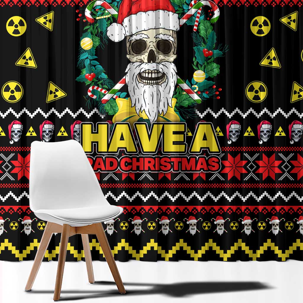 Skull Have A Rad Christmas Window Curtain Xmas Holiday Patterns - Wonder Print Shop