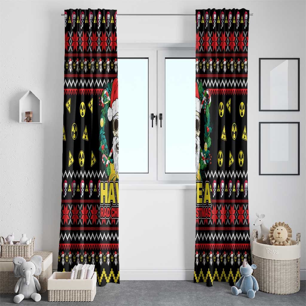 Skull Have A Rad Christmas Window Curtain Xmas Holiday Patterns - Wonder Print Shop