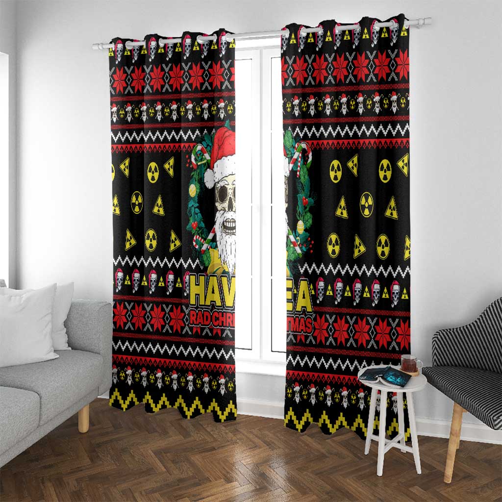 Skull Have A Rad Christmas Window Curtain Xmas Holiday Patterns - Wonder Print Shop