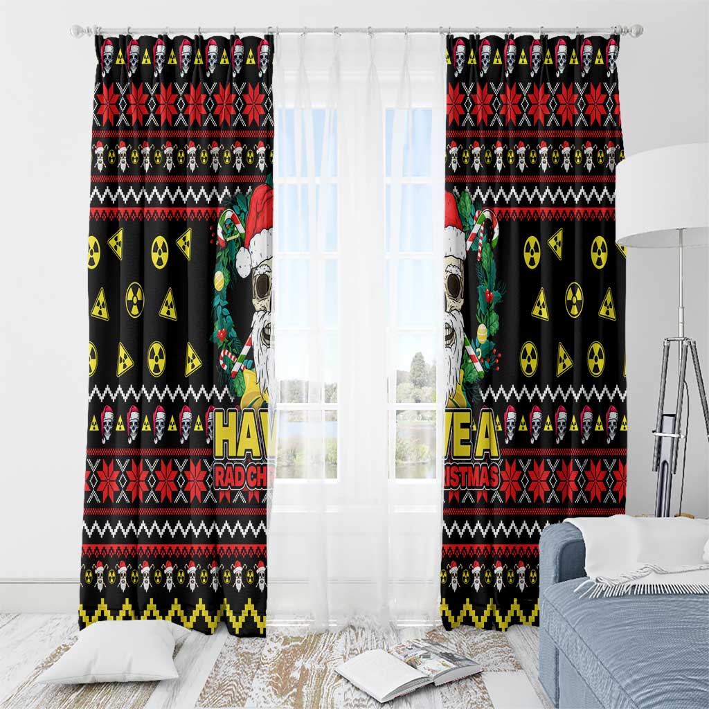 Skull Have A Rad Christmas Window Curtain Xmas Holiday Patterns - Wonder Print Shop