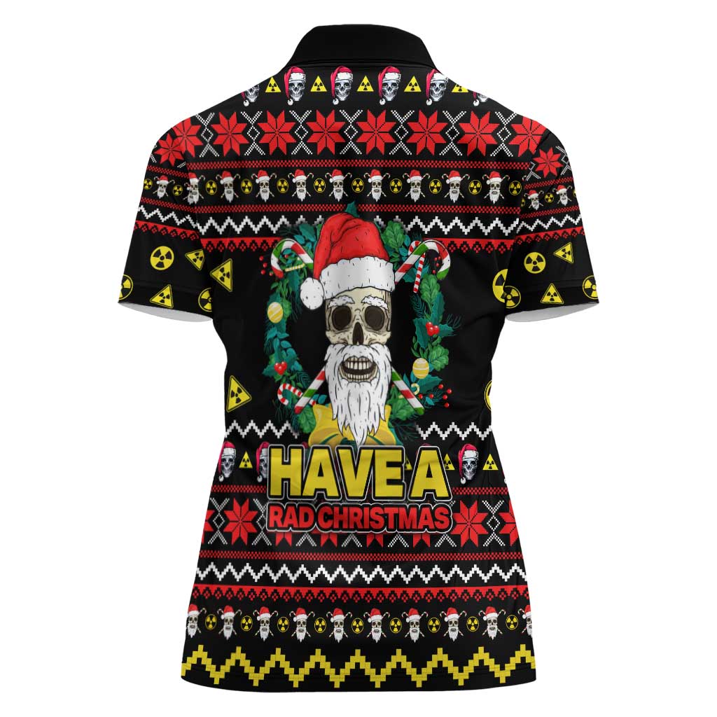 Skull Have A Rad Christmas Women Polo Shirt Xmas Holiday Patterns - Wonder Print Shop
