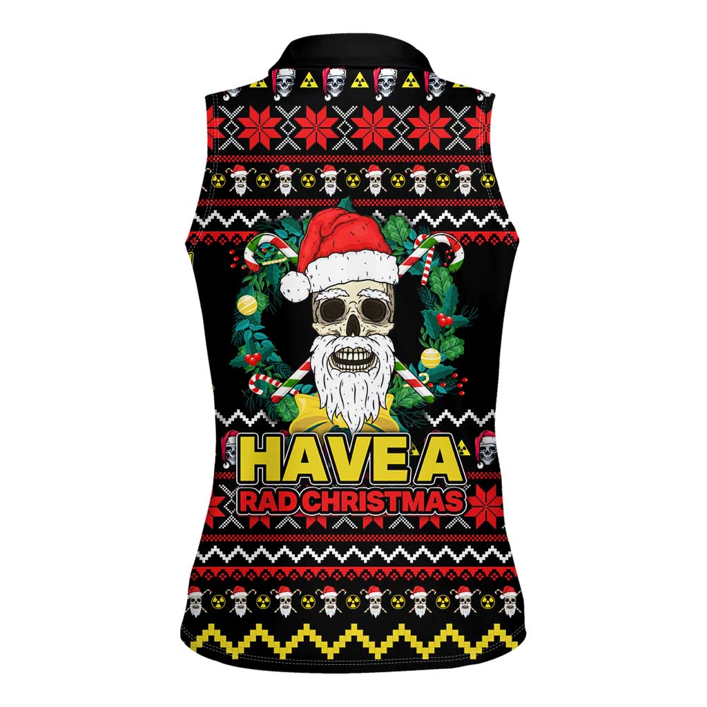 Skull Have A Rad Christmas Women Sleeveless Polo Shirt Xmas Holiday Patterns - Wonder Print Shop