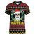 Skull Have A Rad Christmas Women V-Neck T-Shirt Xmas Holiday Patterns - Wonder Print Shop