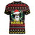 Skull Have A Rad Christmas Women V-Neck T-Shirt Xmas Holiday Patterns - Wonder Print Shop