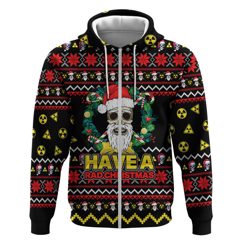 Skull Have A Rad Christmas Zip Hoodie Xmas Holiday Patterns - Wonder Print Shop