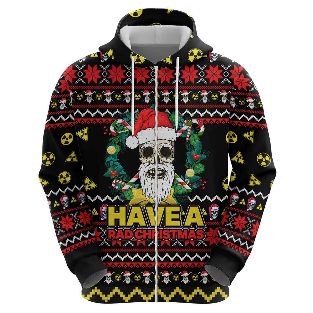 Skull Have A Rad Christmas Zip Hoodie Xmas Holiday Patterns - Wonder Print Shop