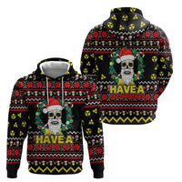 Skull Have A Rad Christmas Zip Hoodie Xmas Holiday Patterns - Wonder Print Shop