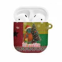 Guinea Bissau Christmas AirPods Case with Santa Penguin Christmas Tree and Red Green Yellow Snowflake - Wonder Print Shop