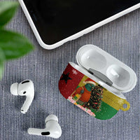 Guinea Bissau Christmas AirPods Case with Santa Penguin Christmas Tree and Red Green Yellow Snowflake - Wonder Print Shop