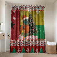 Guinea Bissau Christmas Bathroom Set with Santa Penguin Christmas Tree and Red Green Yellow Snowflake - Wonder Print Shop