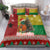 Guinea Bissau Christmas Bedding Set with Santa Penguin Christmas Tree and Red Green Yellow Snowflake - Wonder Print Shop